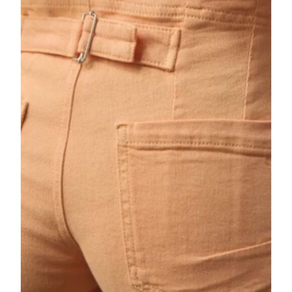 PILCRO ANTHROPOLOGIE The Kit Cropped High-Rise Wide-Leg Jeans Sz 31 Peach Orange - Picture 4 of 16